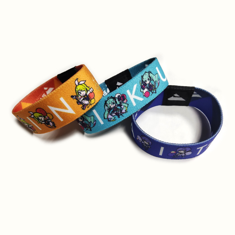 Custom Design Logo Anime Wrist lanyard Japanese Anime Cute Decoration Elastic Bracelet Wrist straps