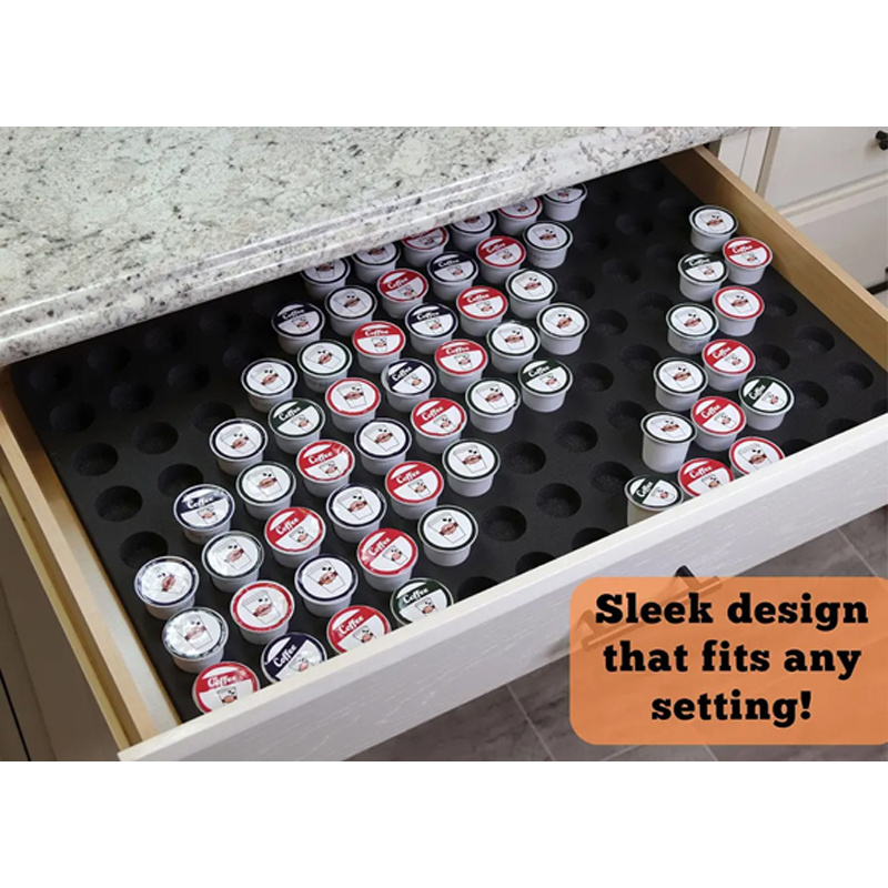 Wholesale price Custom EVA Waterproof Coffee Pod Storage Organizer Tray Drawer Eva Foam Insert for Kitchen Office eva insert