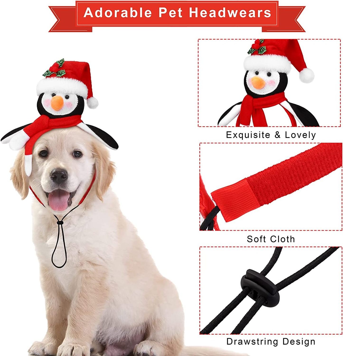 Christmas Dog Cat Pet Christmas Pet Headwear Accessories for Small and Medium Dogs Cats