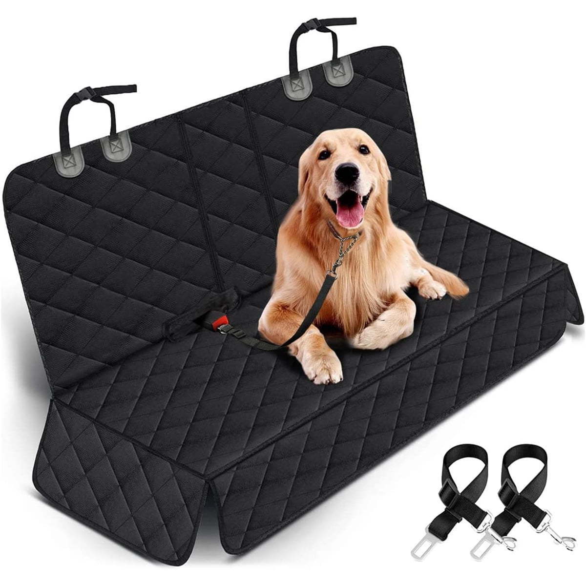 Hot sales Waterproof Pet Dog Car Seat Cover for Back Seat with 2 Pet Dogs Seat Belts