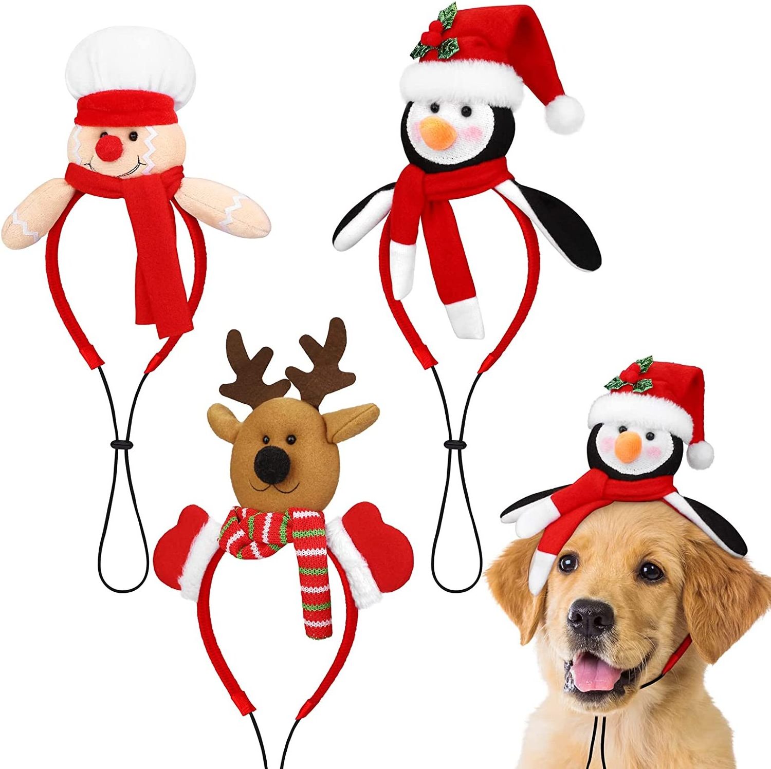 Christmas Dog Cat Pet Christmas Pet Headwear Accessories for Small and Medium Dogs Cats