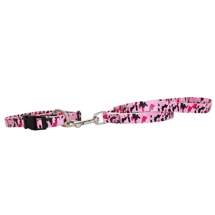 Wholesale Customized Nameplate Personalized PVC heat printing dog leash and collar Set