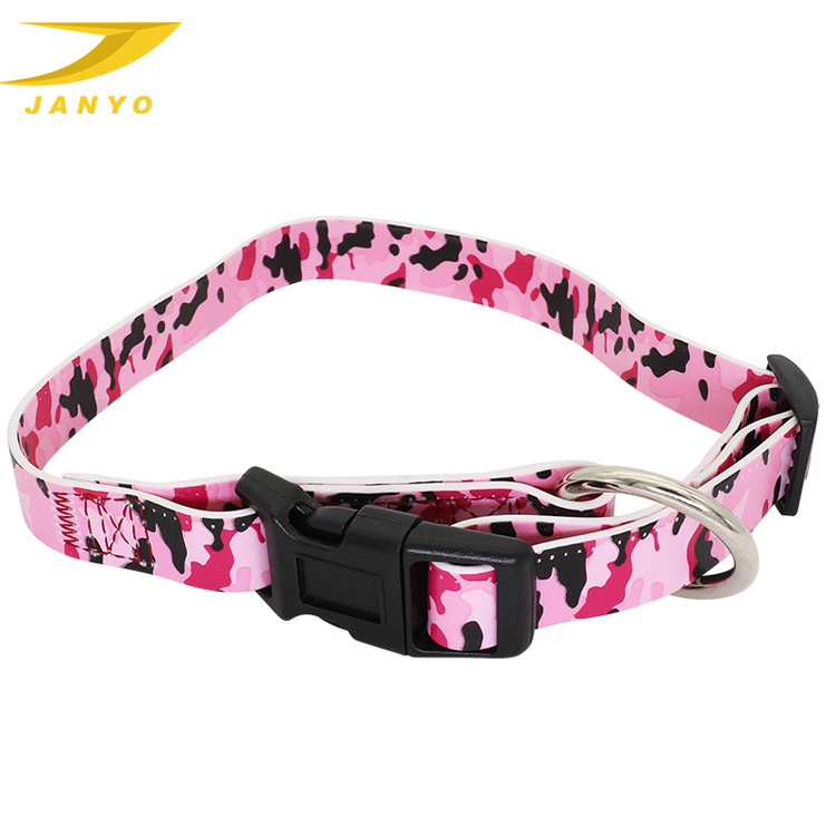 Wholesale Customized Nameplate Personalized PVC heat printing dog leash and collar Set