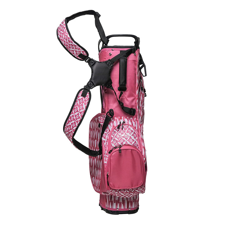 14 divider designer nylon waterproof ladies pink golf cart bags for women lightweight custom golf stand bags