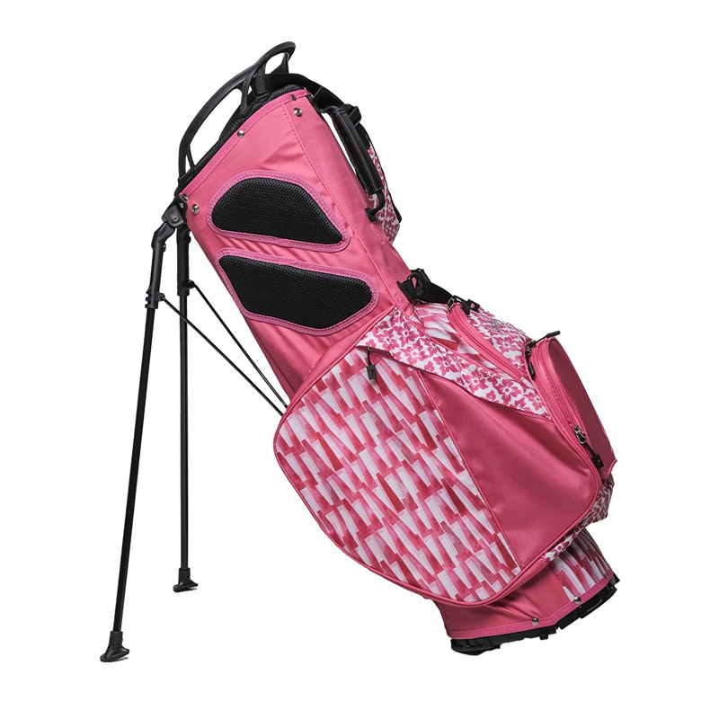 14 divider designer nylon waterproof ladies pink golf cart bags for women lightweight custom golf stand bags