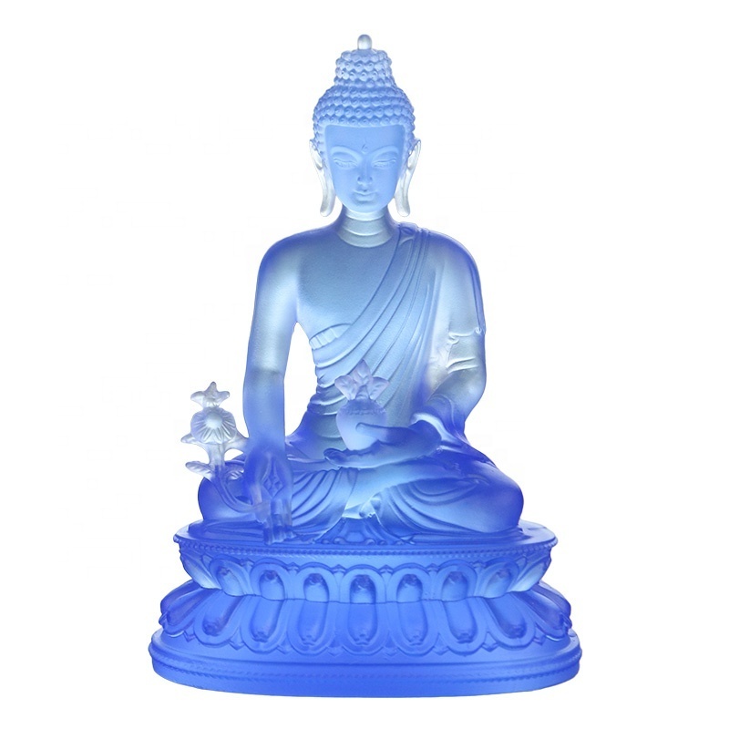 Resin Glaze Large Medicine Buddha Crafts Resin Glaze Buddha Statue for Temple home