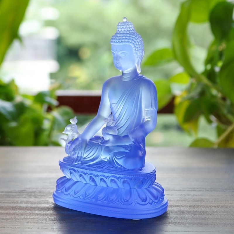 Resin Glaze Large Medicine Buddha Crafts Resin Glaze Buddha Statue for Temple home