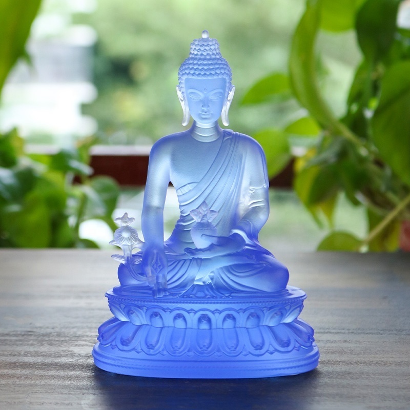 Resin Glaze Large Medicine Buddha Crafts Resin Glaze Buddha Statue for Temple home