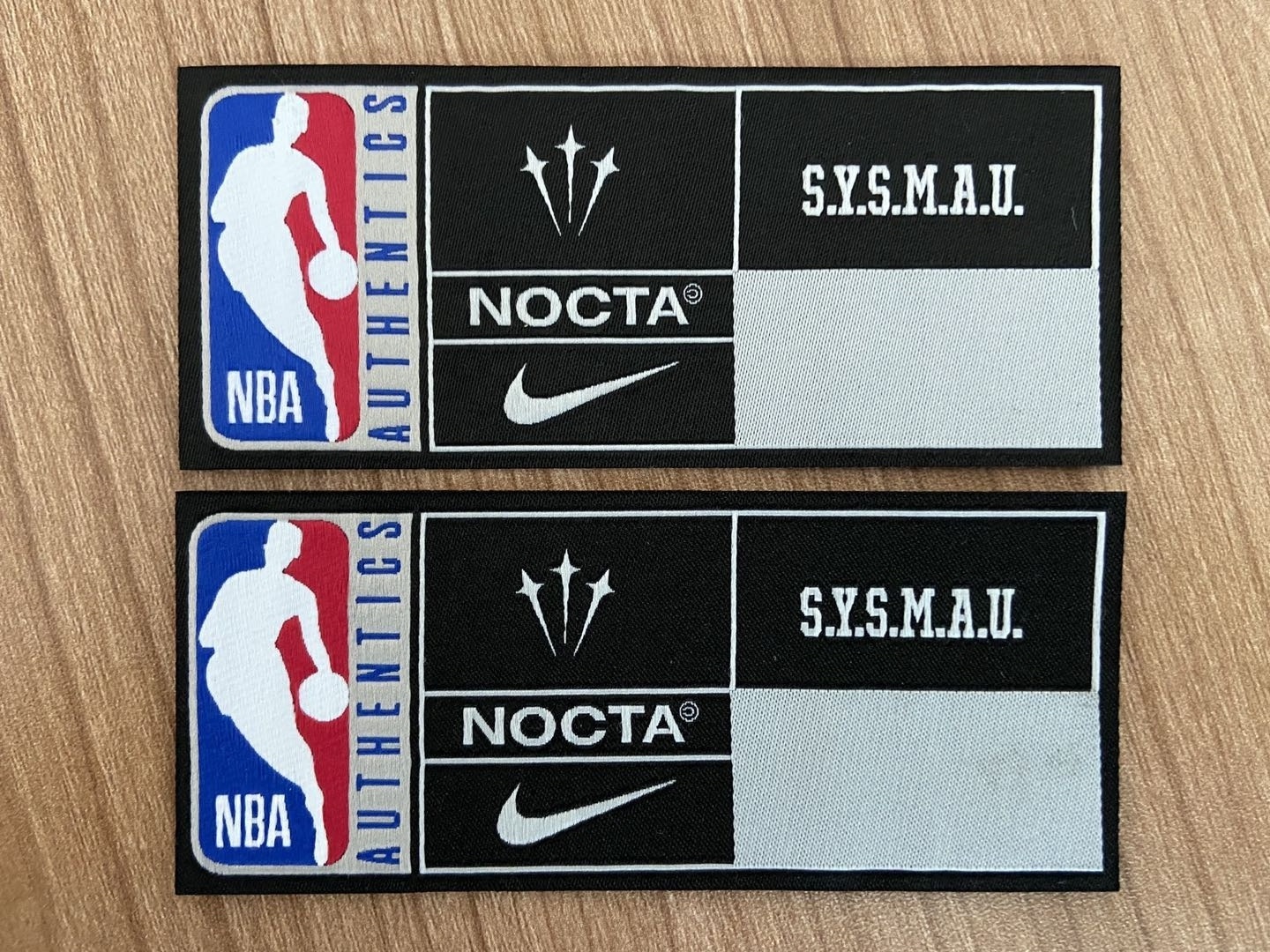 Customized high quality Jersey label Double Brocade forging woven label basketball clothing hem garment label