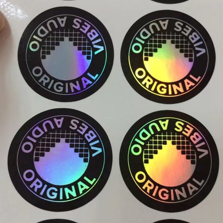 Factory Customized high quality laser colorful round stickers cheap stickers for hats