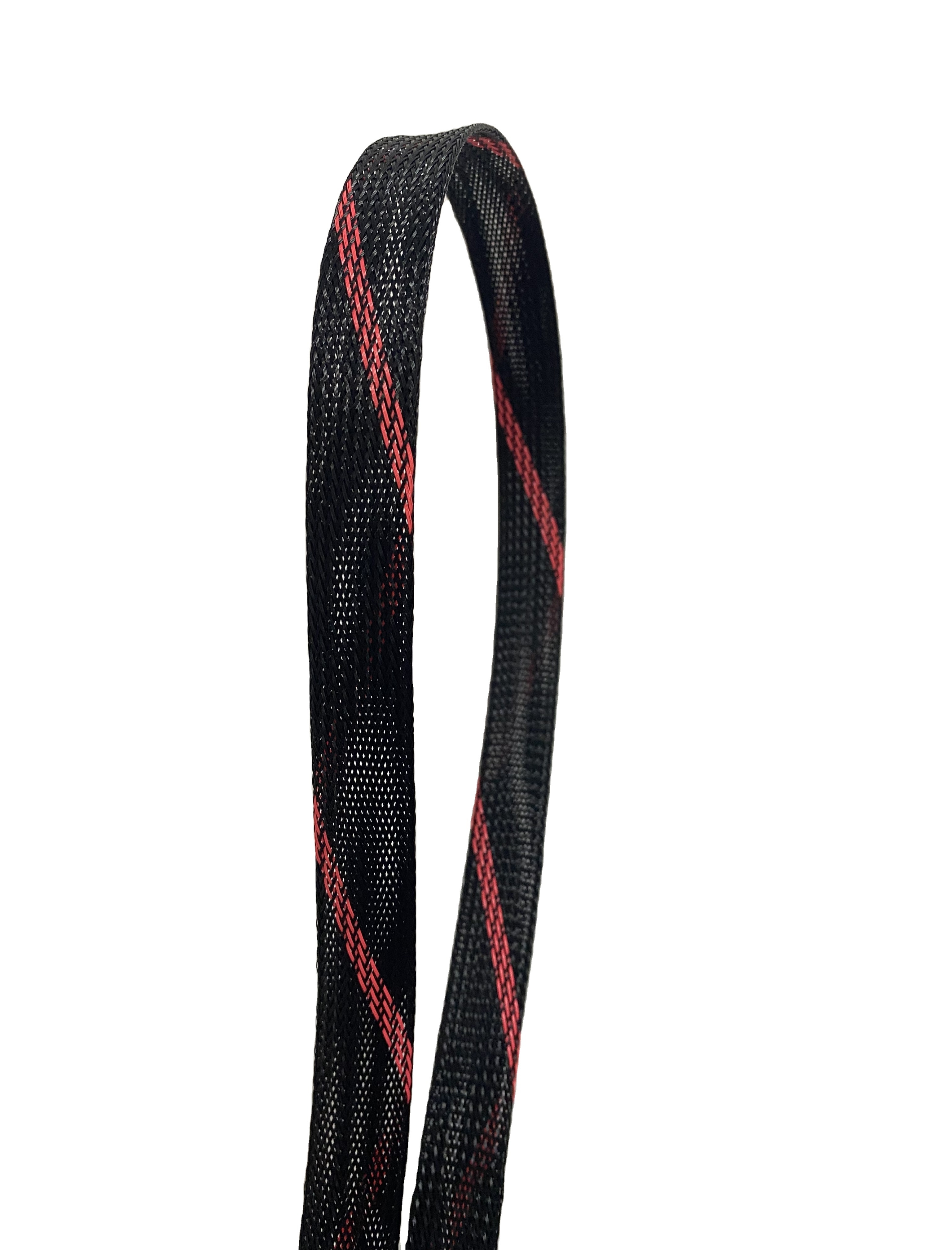 ZH Black Red Colors Combo PET Braided Cable Protective Management Sleeves Wire Loom Expandable Braided Cable Sleeving