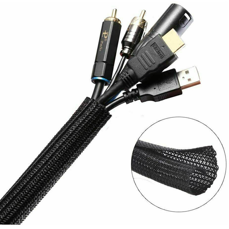 high quality pet expandable braided cable Sleeve For Wiring Harness Wire Cover Insulation Sleeving