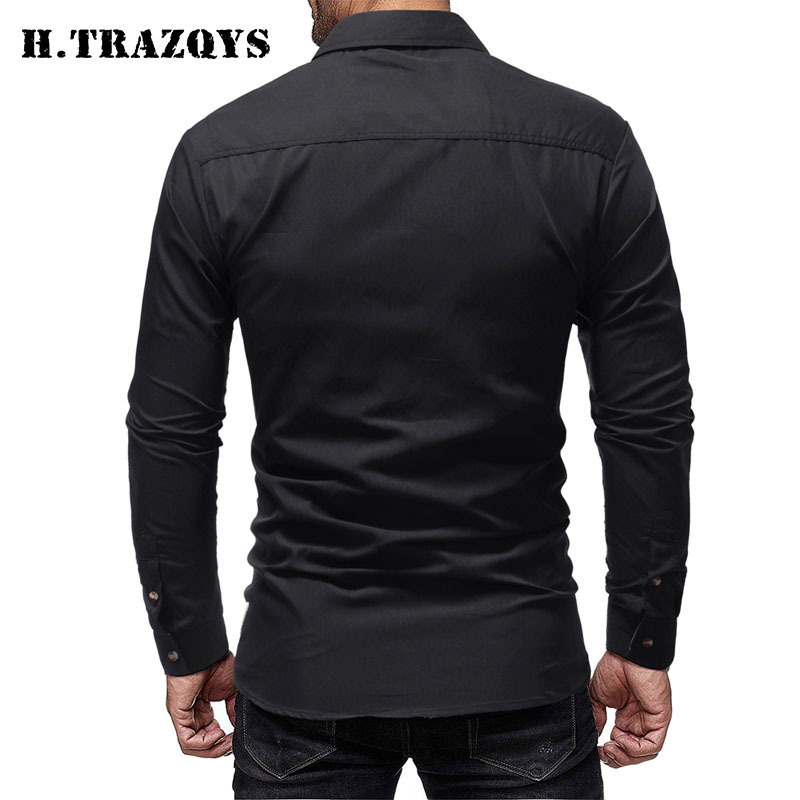 ZEKA Custom Button Shirt Custom Logo Cotton Polyester Long Sleeve Shirt Custom Fabric Blank Men Dress Shirts Long Sleeve Formal