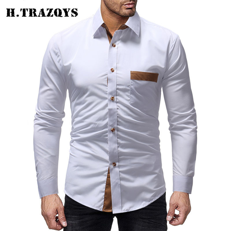 ZEKA Custom Button Shirt Custom Logo Cotton Polyester Long Sleeve Shirt Custom Fabric Blank Men Dress Shirts Long Sleeve Formal