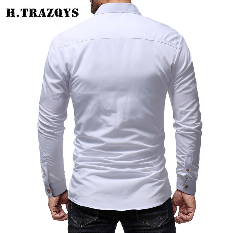 ZEKA Custom Button Shirt Custom Logo Cotton Polyester Long Sleeve Shirt Custom Fabric Blank Men Dress Shirts Long Sleeve Formal