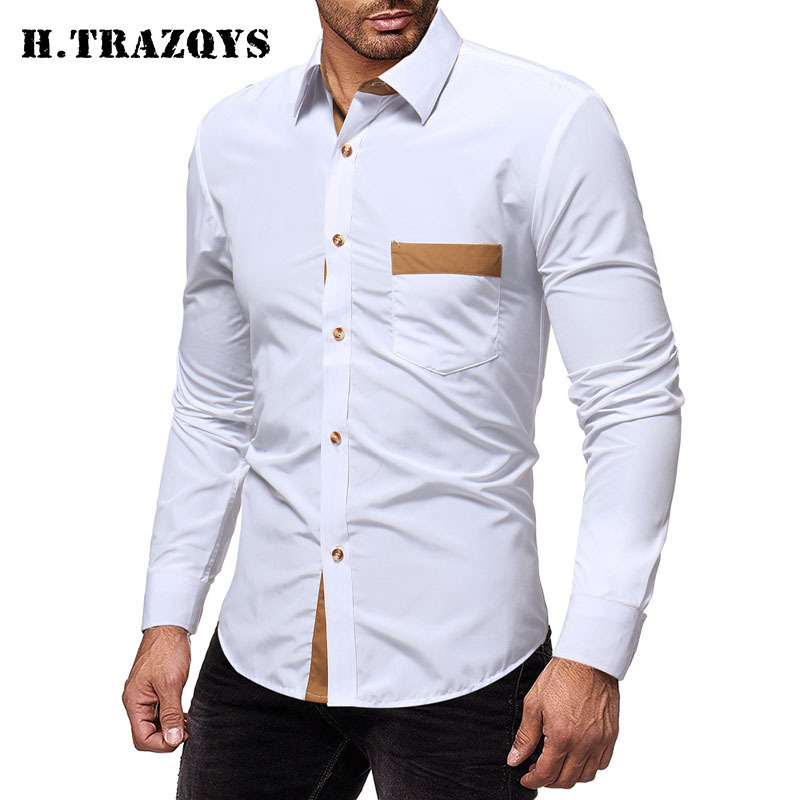 ZEKA Custom Button Shirt Custom Logo Cotton Polyester Long Sleeve Shirt Custom Fabric Blank Men Dress Shirts Long Sleeve Formal