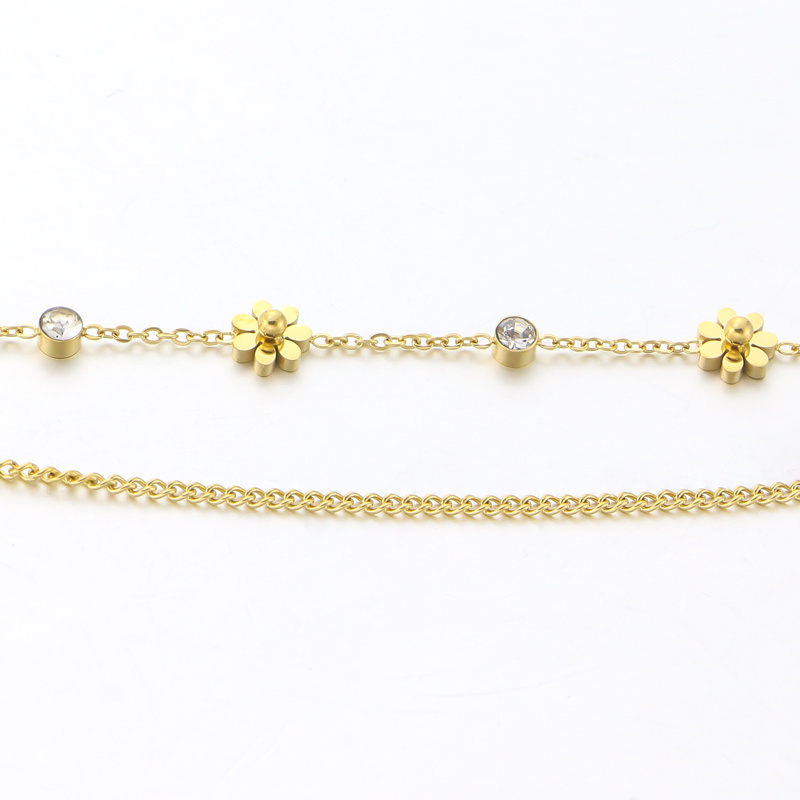 ZhongWen Jewels Flower Bracelet Stainless Steel Jewelry Manufacturer 18k Gold Lady Jewelry