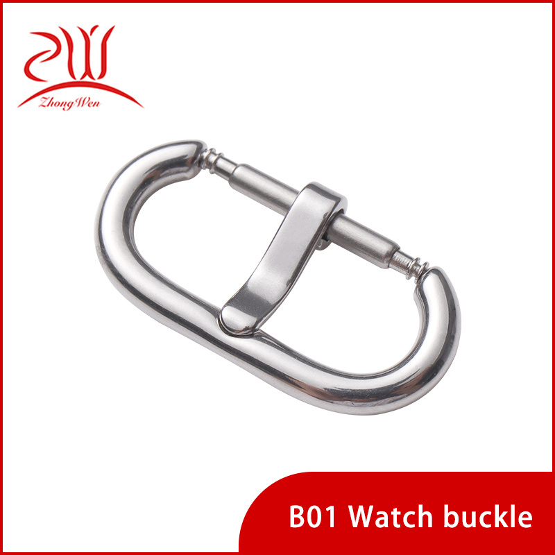 Manufacturer Wholesales Stainless Steel 18mm Oval Watch Clasp Buckle Men's Smart Watch Spring Buckle