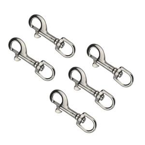 5PCS 316 Stainless Steel Swivel Eye Bolt Spring Snap Hook 65mm 72mm 82mm 91mm Marine Scuha Diving D Ring Snap Hooks With Swivel