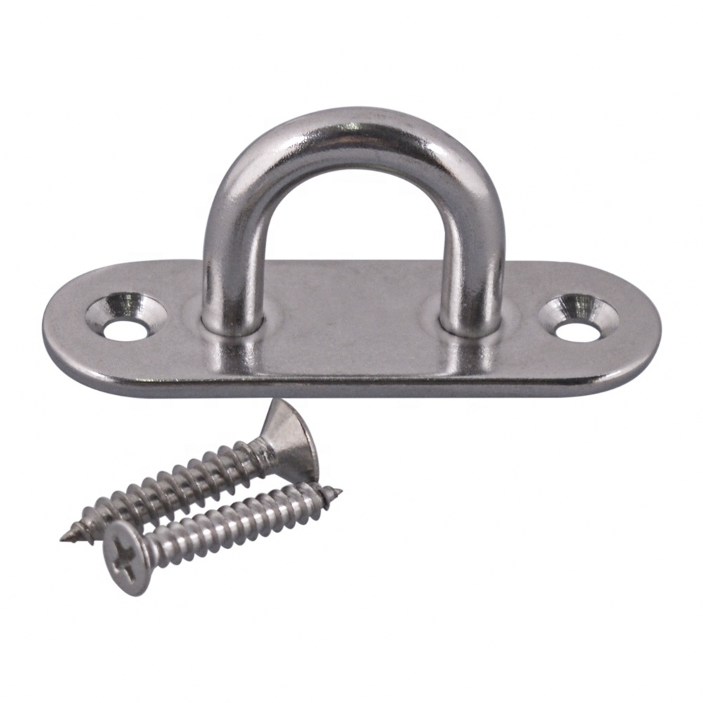 304 Stainless Steel M6 Ceiling Wall Mount U Hook Anchor Hanger with Self-tapping Screws For Yoga Swing Suspension Strap