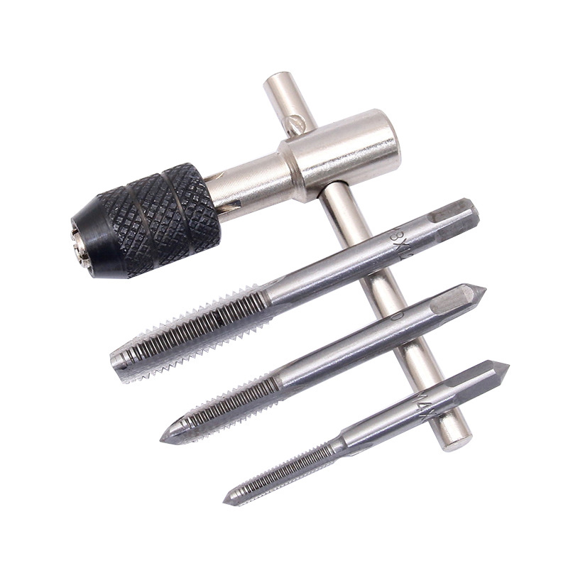 6Pcs Screw Tap Wrench Set T-Shaped M3 M4 M5 M6 M8 Wrench Threading Tapping Hand Tool Kit Reversible Screwdriver Tap Holder Cheap