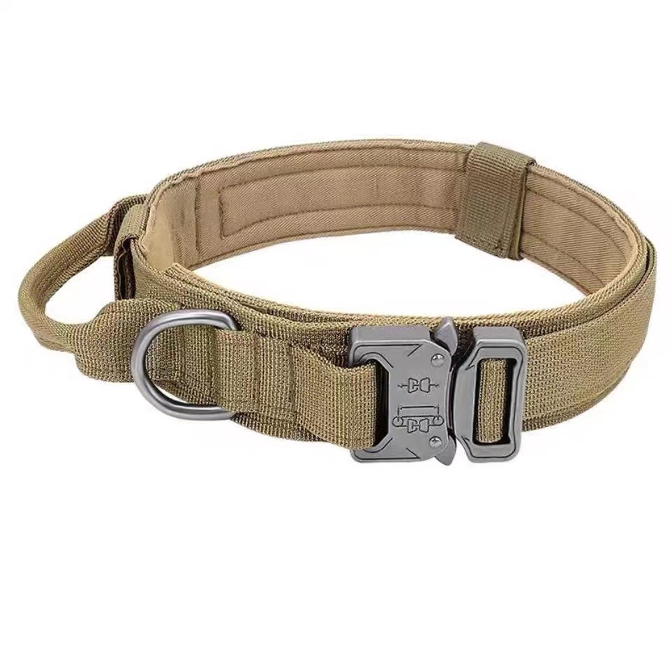 Custom Reflective Strap Heavy Duty Tactical Training Pet Dog Collar Leash Set With Quick Release Metal Buckle