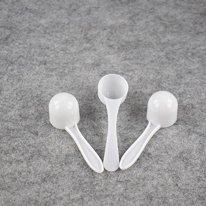 White powder scoop straight handle plastic scoops manufacturers wholesale food grade milk powder spoon 5 grams plastic spoon