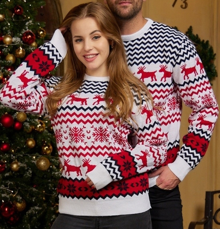 Zhuna High Quality Snowflake Winter Casual Knitted 100 Acrylic Fashion Jacquard Christmas Sweater