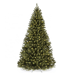 2024 Christmas Tree 6ft Pre-Lit Spruce Hinged Artificial Christmas Tree w/ 250  Incandescent Warm White Lights