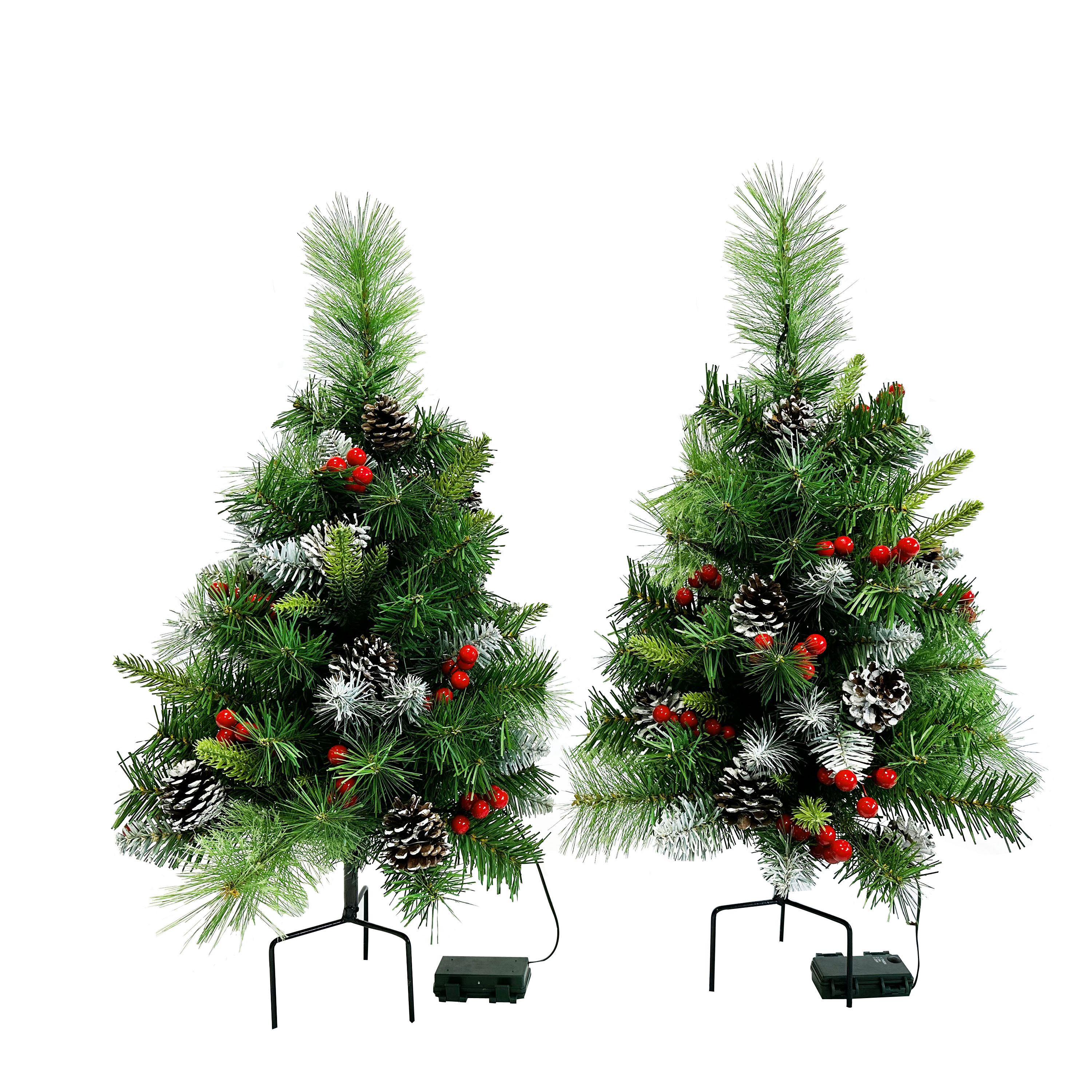 Decorations for Door, Sets Of Mini Christmas Tree with Led Light, Popular Christmas Set Ornaments