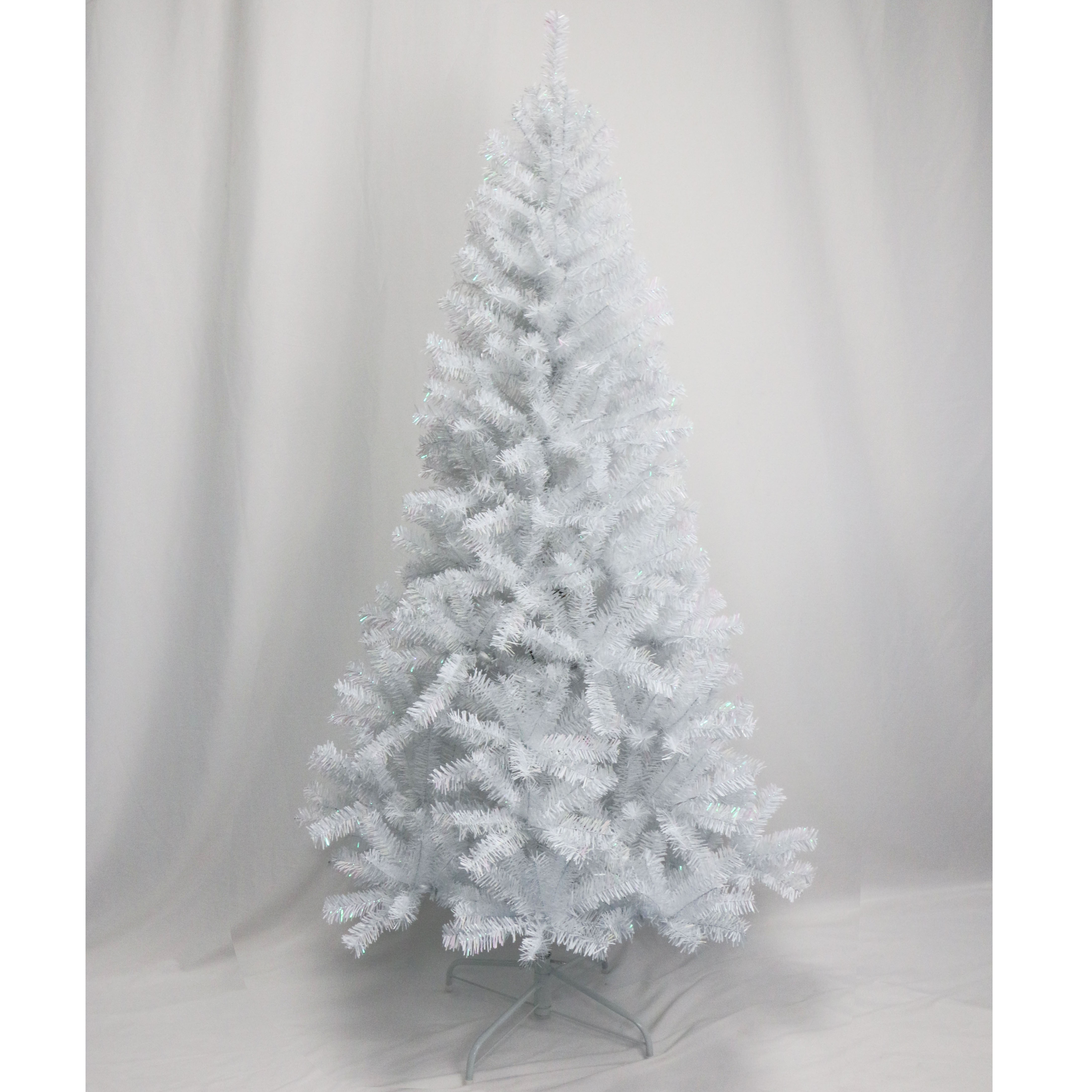 180 cm height with 708 branches White  Christmas tree with iridescent branch tips