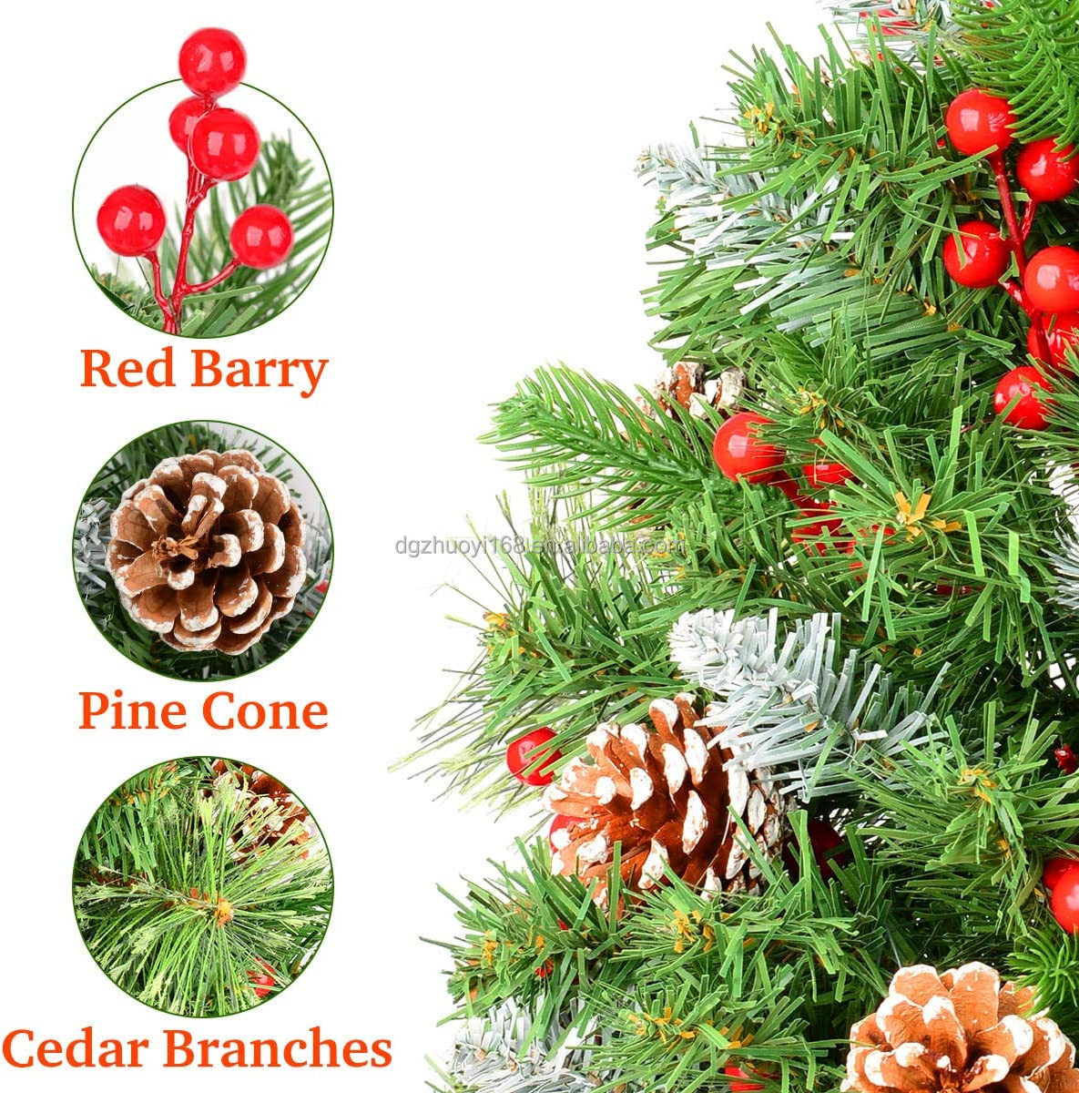 Decorations for Door, Sets Of Mini Christmas Tree with Led Light, Popular Christmas Set Ornaments