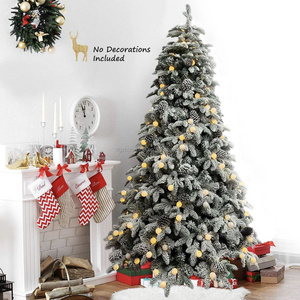 Luxury 7ft flocked snow Christmas tree with bubble warm yellow light