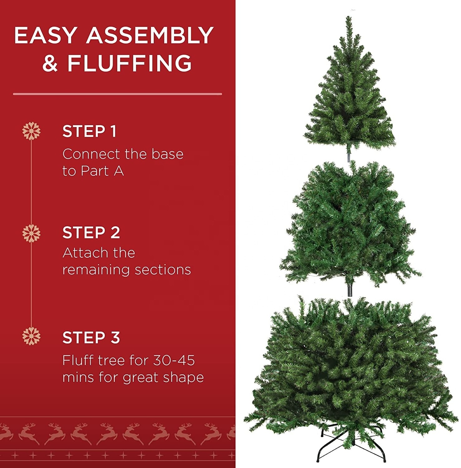 2024 Christmas Tree 6ft Pre-Lit Spruce Hinged Artificial Christmas Tree w/ 250  Incandescent Warm White Lights