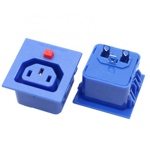 ZING EAR 15A IEC 320 C13 panel mount female connector locking socket for PDU