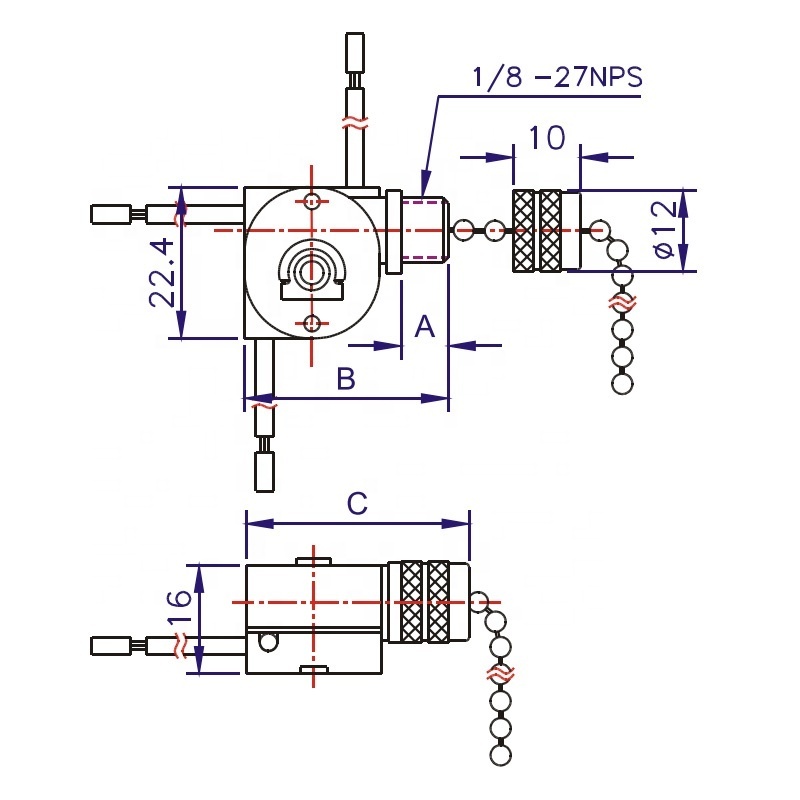 ZING EAR ON OFF 3 Speed Pull Chain Control Brass 4 Wire 3A 6A 125V 250V Ceiling Fan Pull Cord Chain Switch