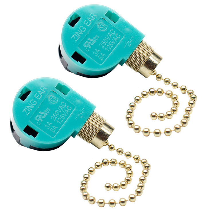 ZING EAR ZE-268S6 China Wholesale Zing Ear 3 speed 4wires  ceiling fan wall lamp cabinet light pull chain  switch