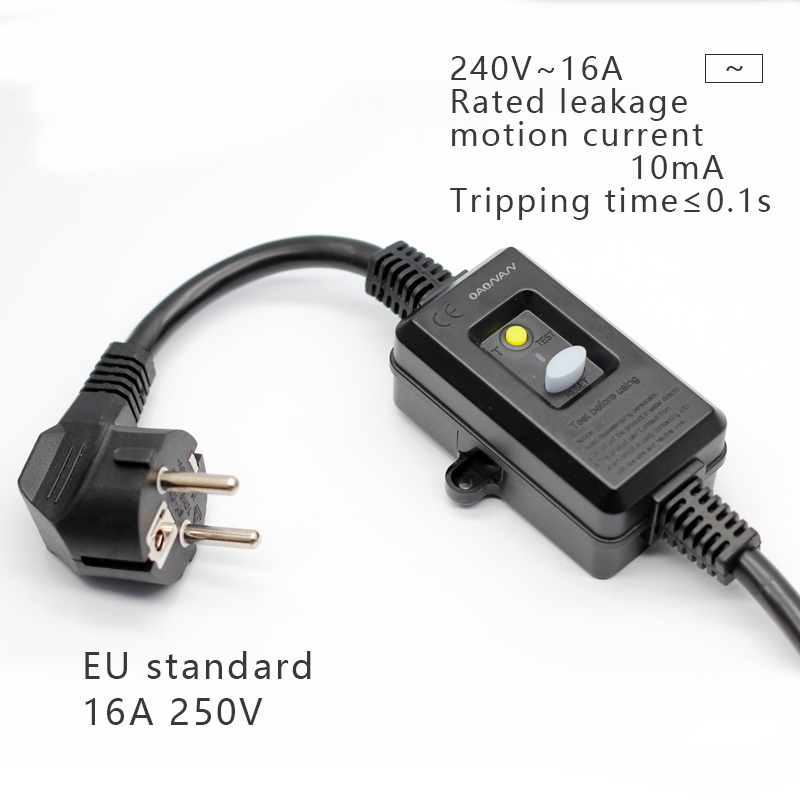 High Quality European Standards bend plug leakage protection 3*1.5mm water heater extension power cord