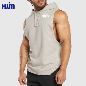 Custom Logo Mens Blank Vest Gym Workout Fitness Sleeveless Muscle Sports Bodybuilding Hoodie Tank Tops For Men