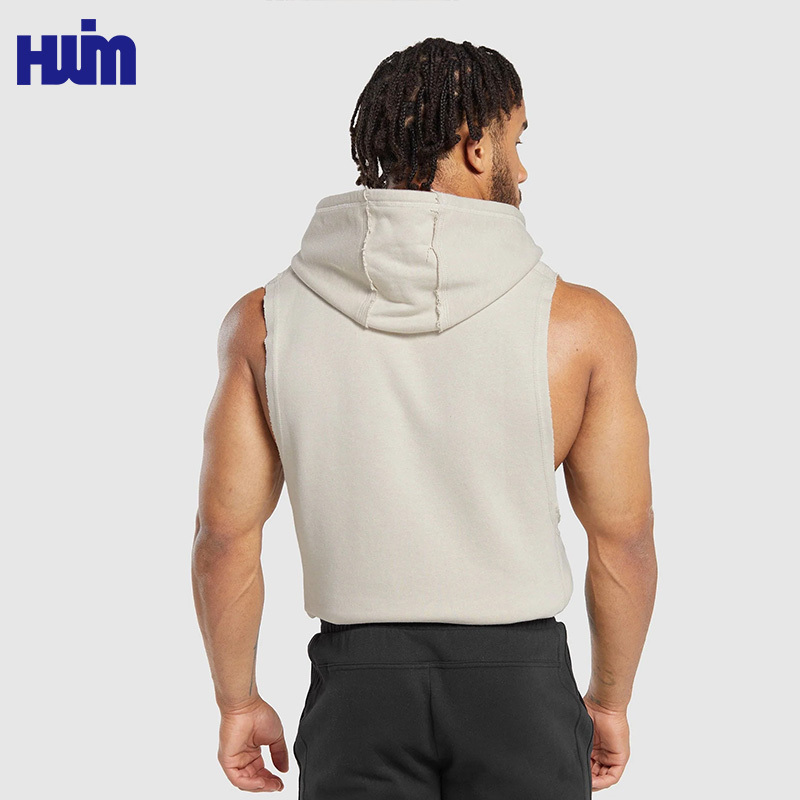 Custom Logo Mens Blank Vest Gym Workout Fitness Sleeveless Muscle Sports Bodybuilding Hoodie Tank Tops For Men