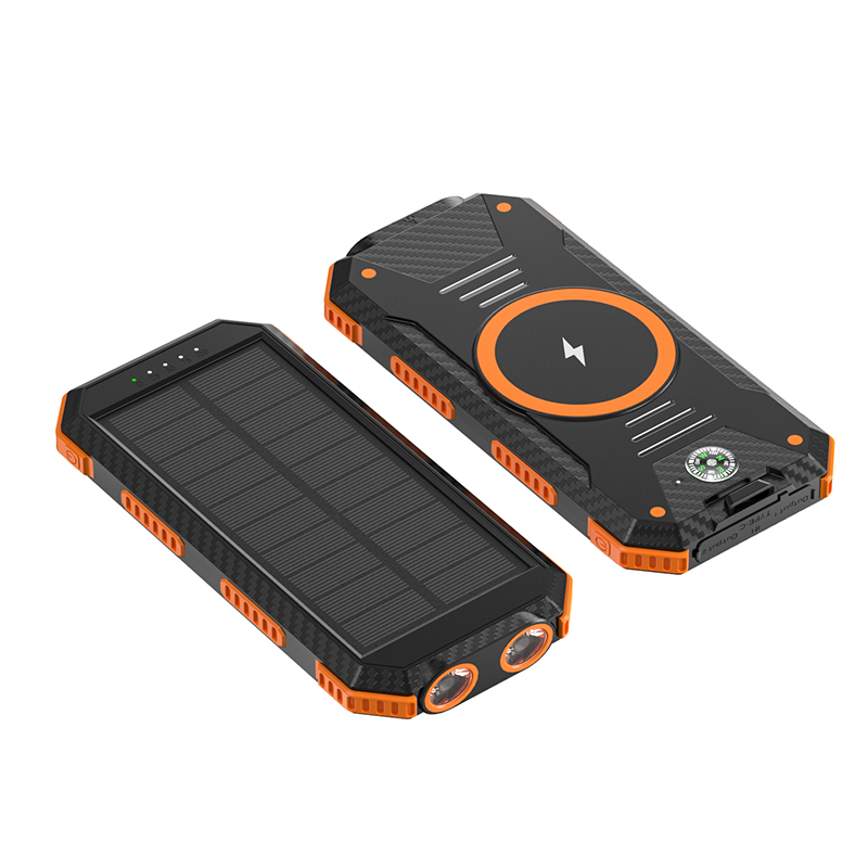 Portable Type-c 3A Wireless Solar Charger Solar Power Bank 10000mah