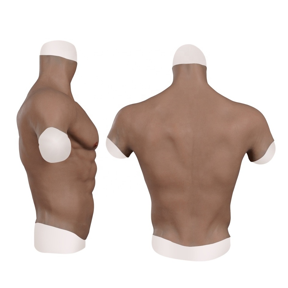 Realistic Silicone Muscle Suit Fake Muscles Chest for Cosplay Halloween