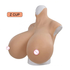 Realistic Silicone Breast Forms Artificial Fake Boobs Huge Z Cup Breastplate