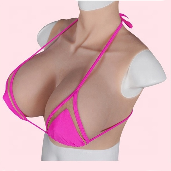 Lightweight Breast Forms Crossdresser Breast Plate A-H Cup Fake Boobs