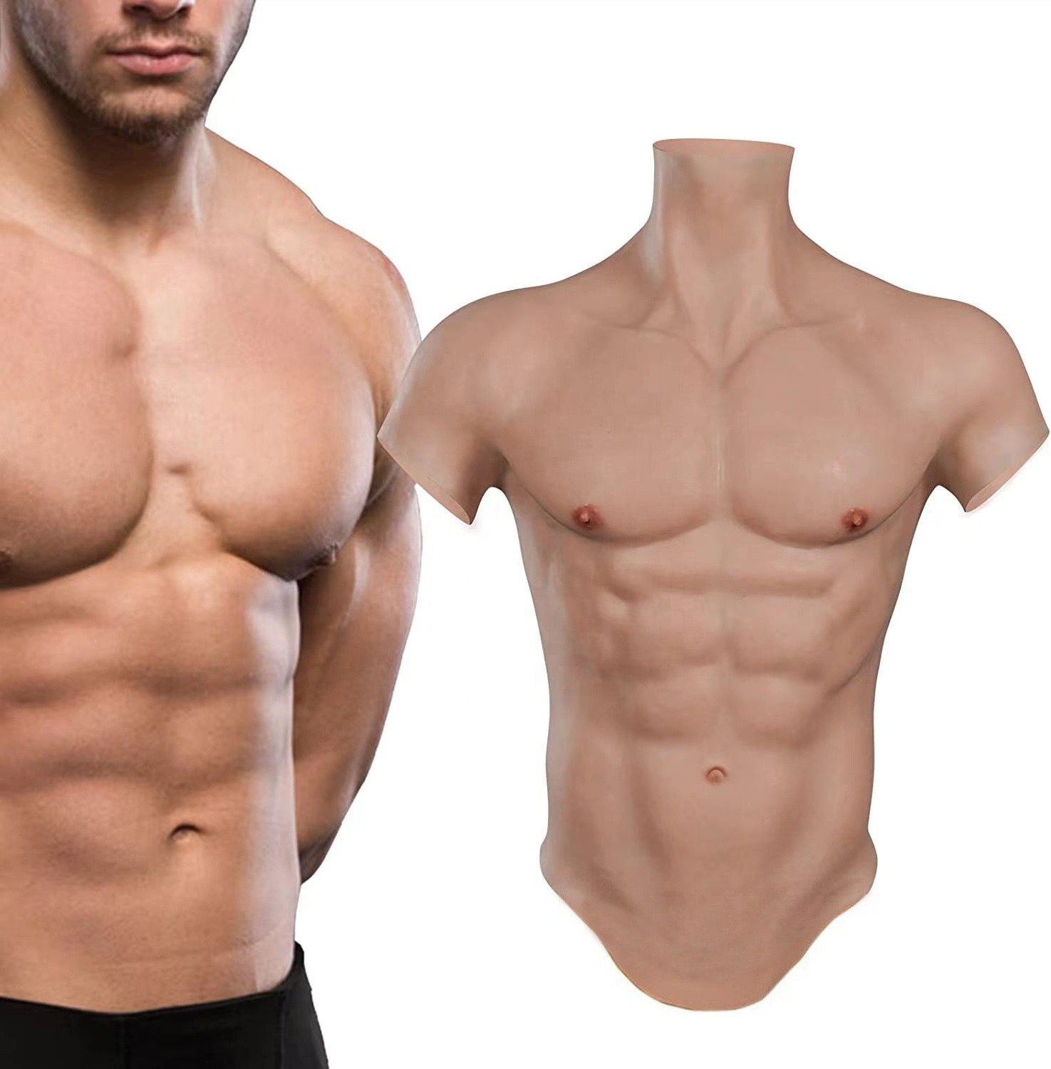 Realistic Silicone Muscle Suit Male Chest Fake Muscle for Crossdressing