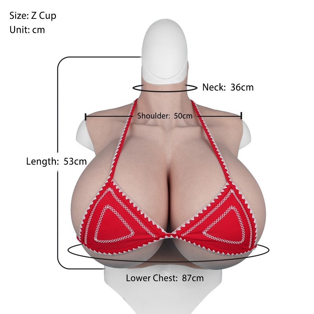 Realistic Silicone Breast Forms Artificial Fake Boobs Huge Z Cup Breastplate