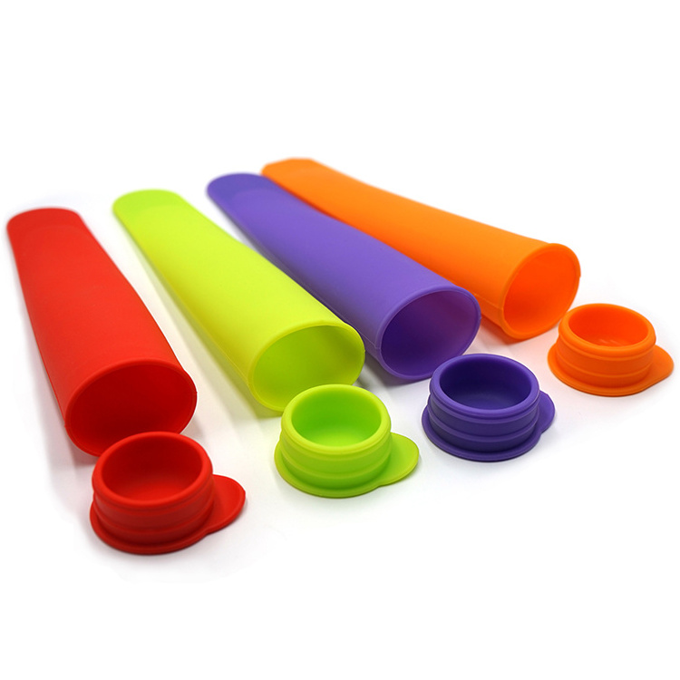 Long Strip Colorful Reusable Popsicle Lolly Soft Silicone Juice Ice Cream Block Mold For Home Kitchen Bar