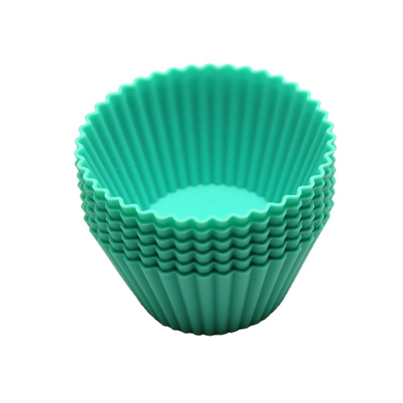 Custom colors food grade heat resistant mold non-stick reusable silicone round baking cups muffin liners