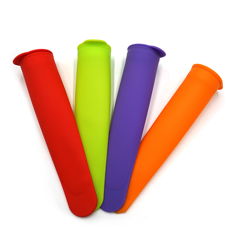 Long Strip Colorful Reusable Popsicle Lolly Soft Silicone Juice Ice Cream Block Mold For Home Kitchen Bar