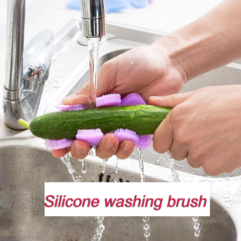 Dish Washing Scrubber Round Silicone Kitchen Cleaning Brush